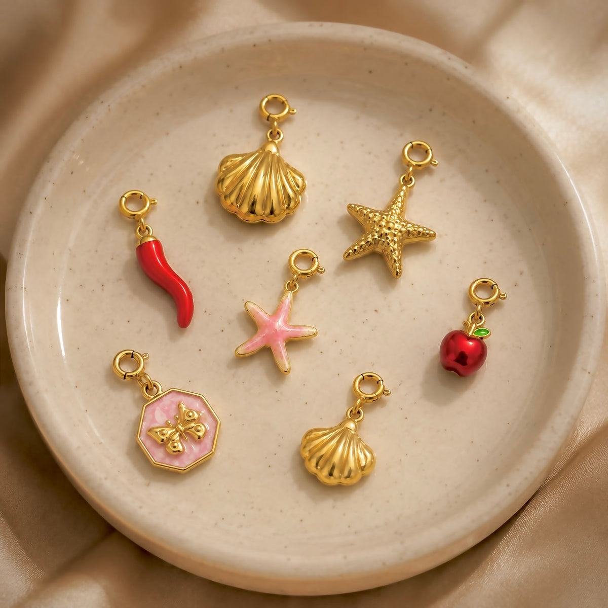 Stainless Steel 18k GP Charms