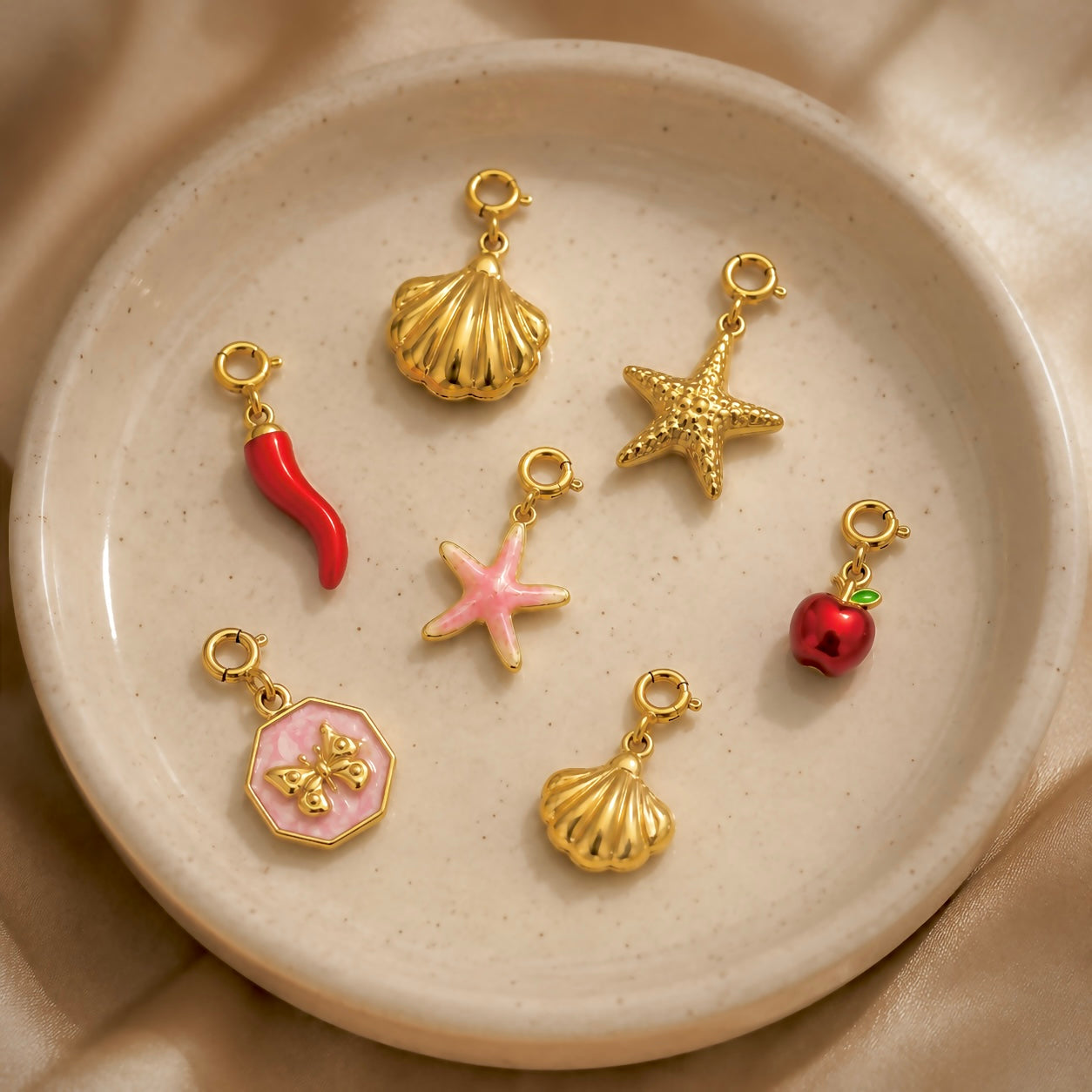 Stainless Steel 18k GP Charms