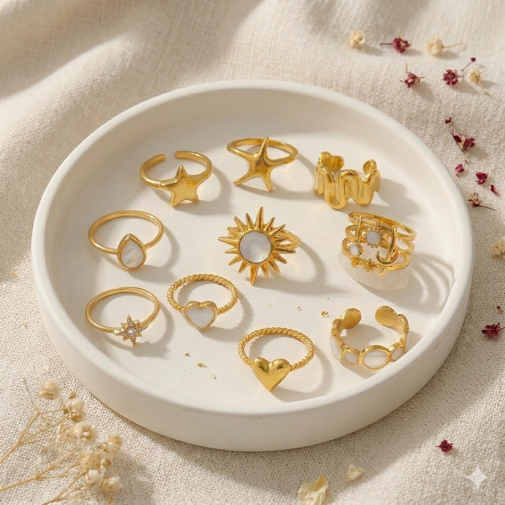Stainless Steel 18kGP Rings