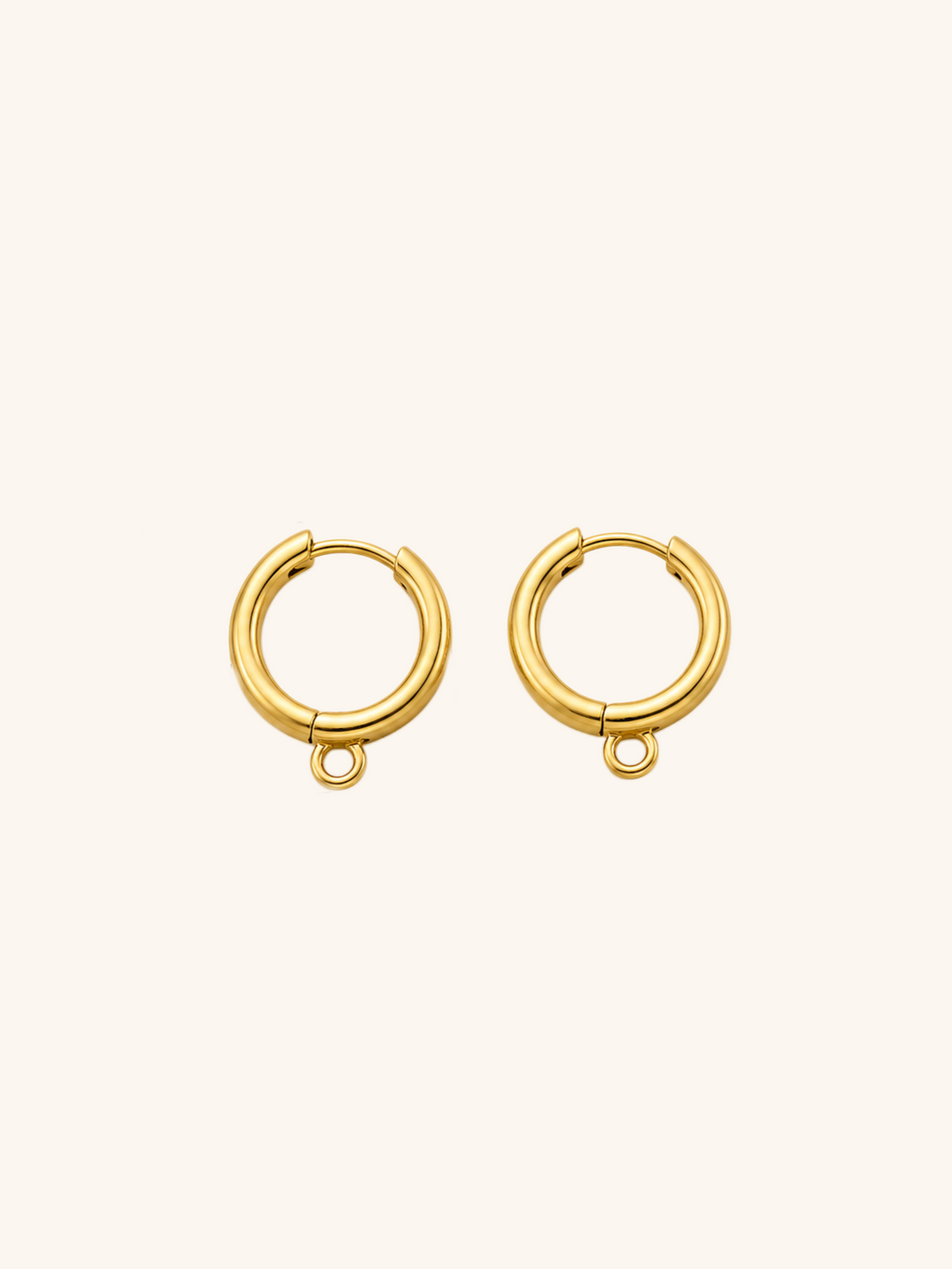 18K Gold Plated Charm Hoop Earrings