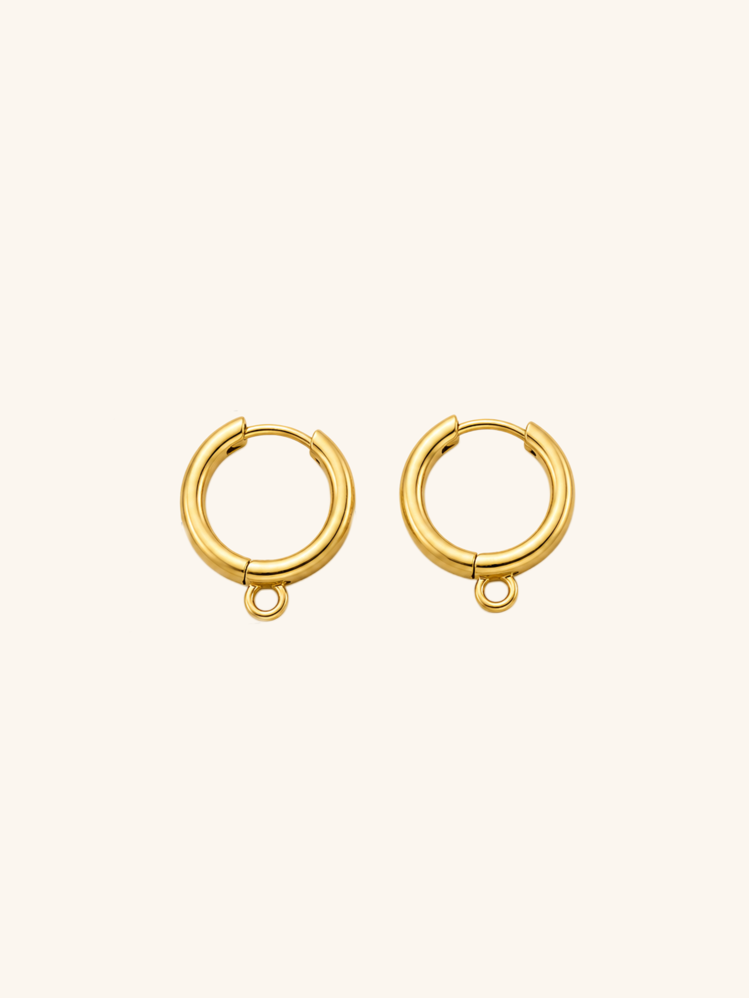 18K Gold Plated Charm Hoop Earrings