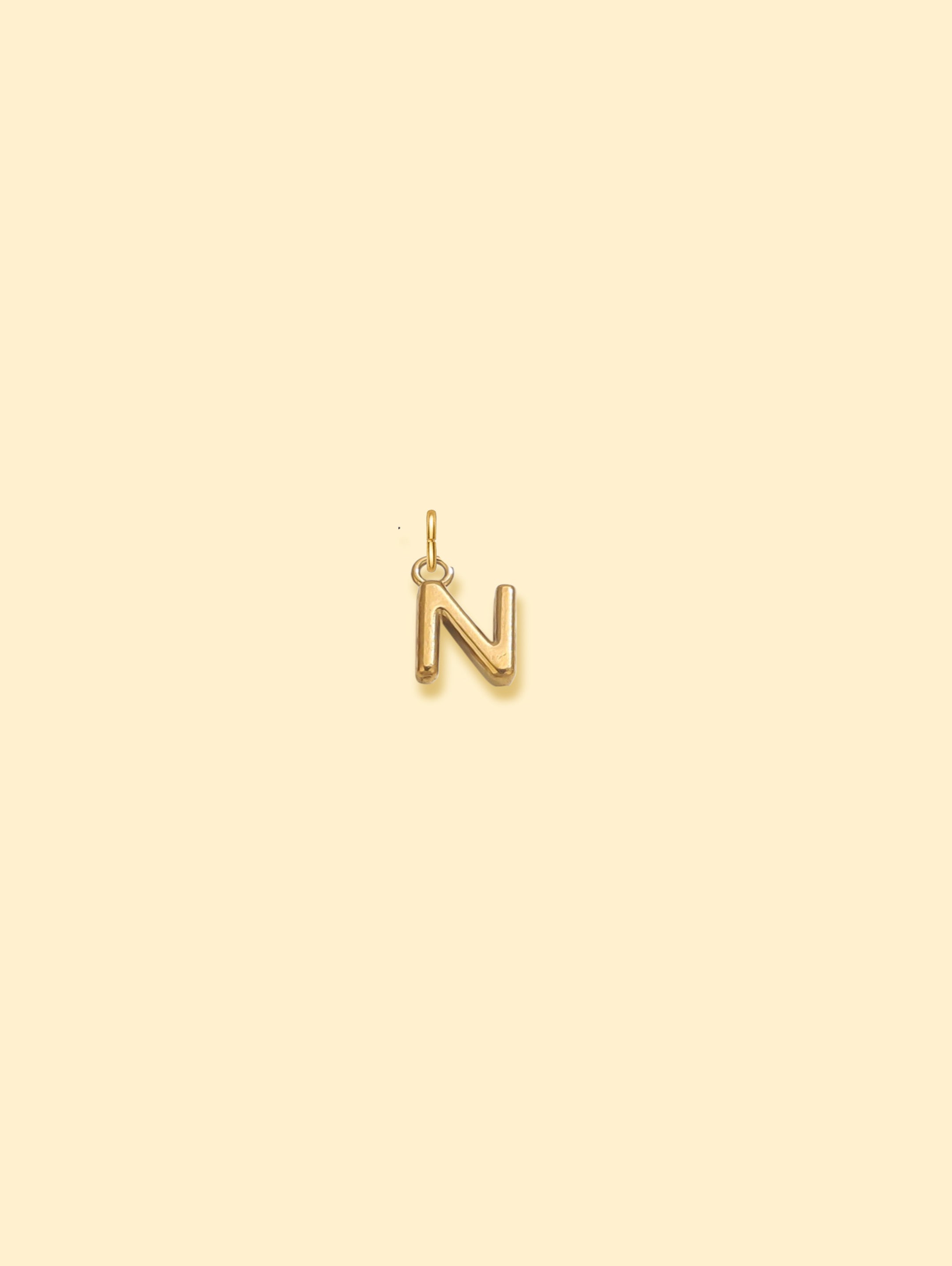 Alphabet Charm Pendant 18K Gold Plated Stainless Steel