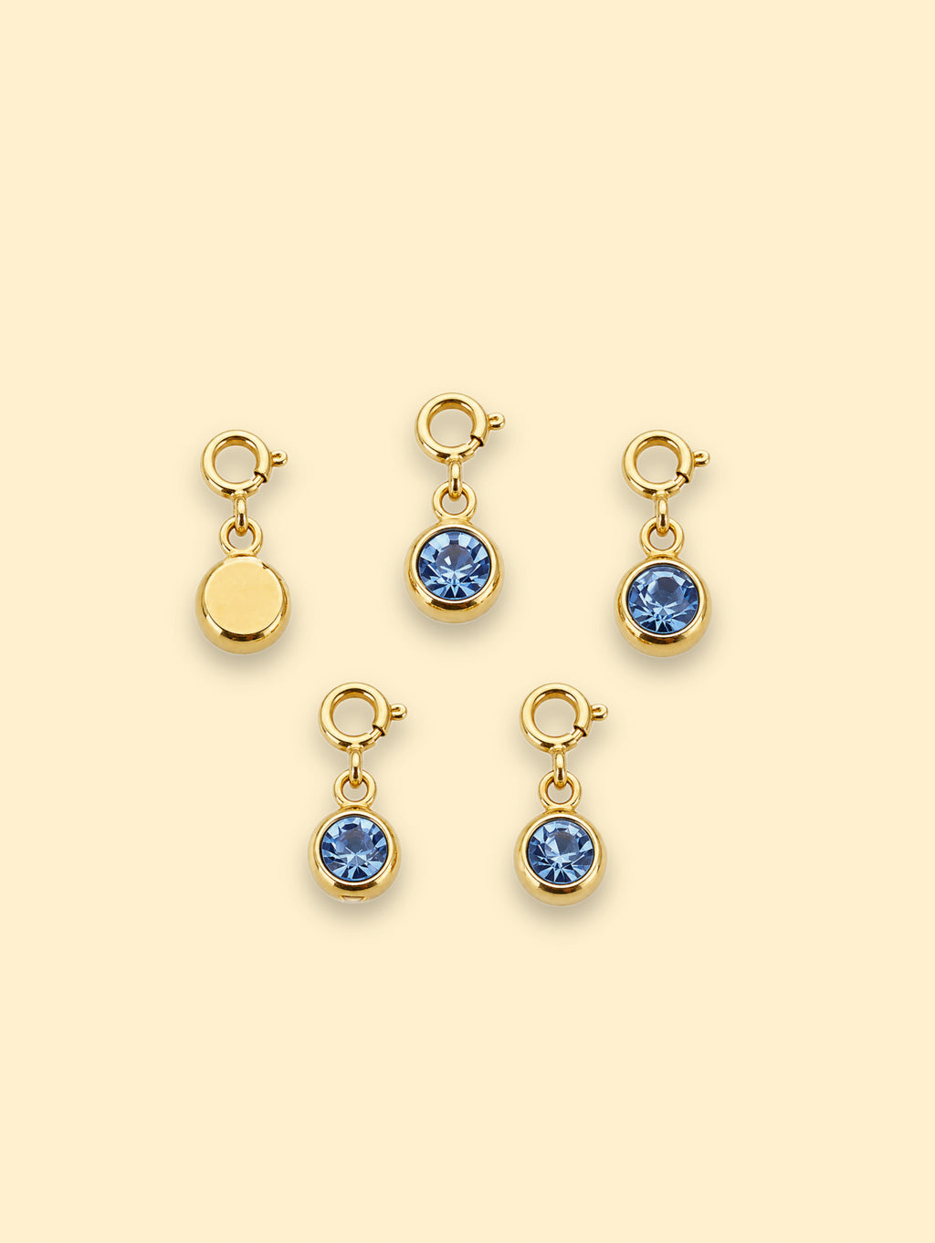 Title:
Blue Crystal Charm 18K Gold Plated Stainless Steel
