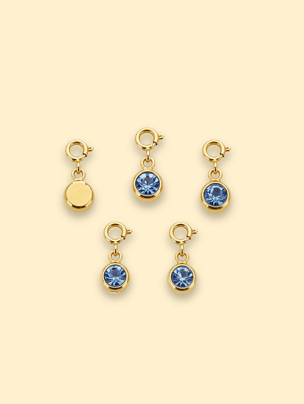 Title:
Blue Crystal Charm 18K Gold Plated Stainless Steel