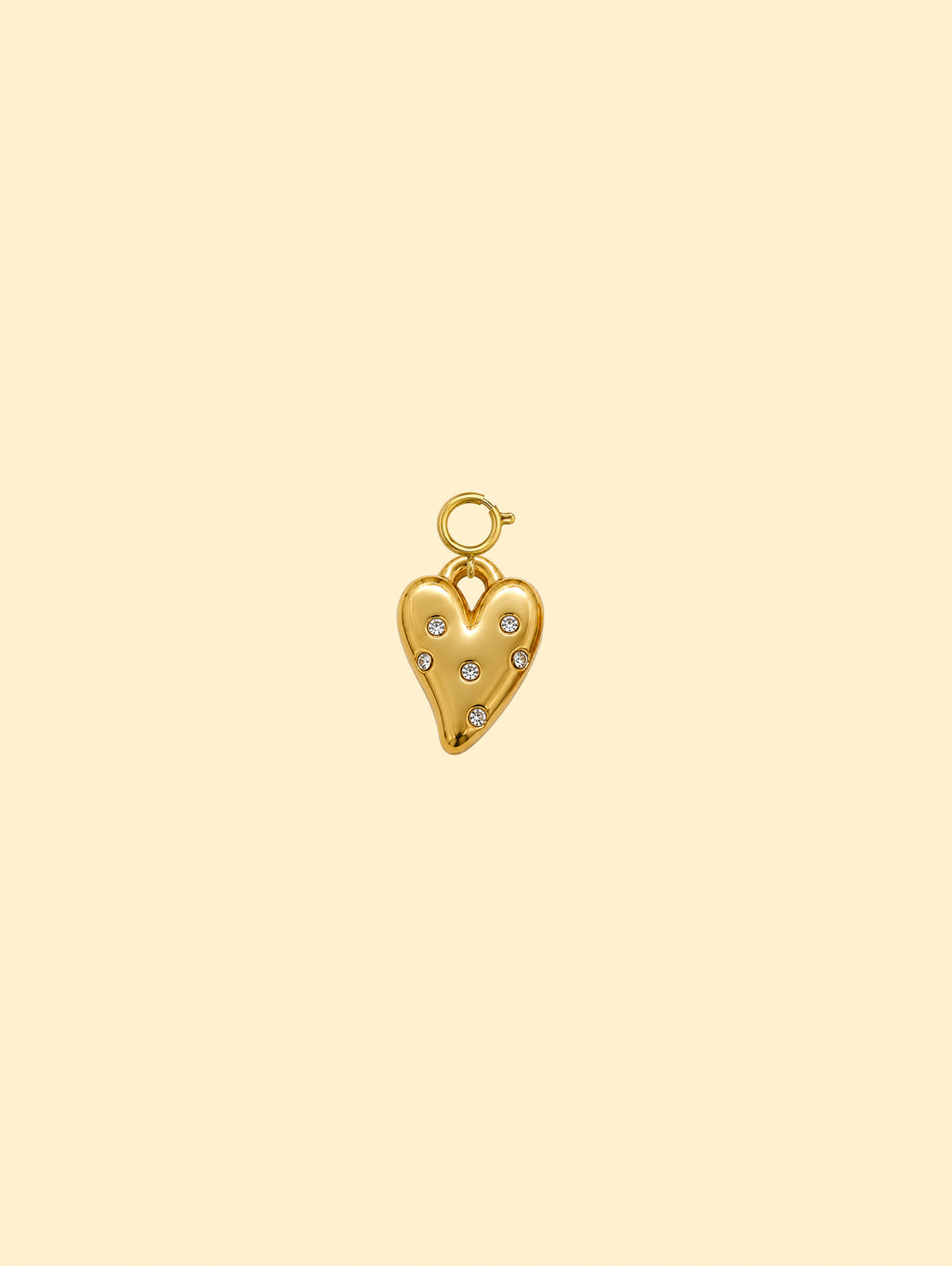 Ornate Heart Charm Pendant 18K Gold Plated Stainless Steel