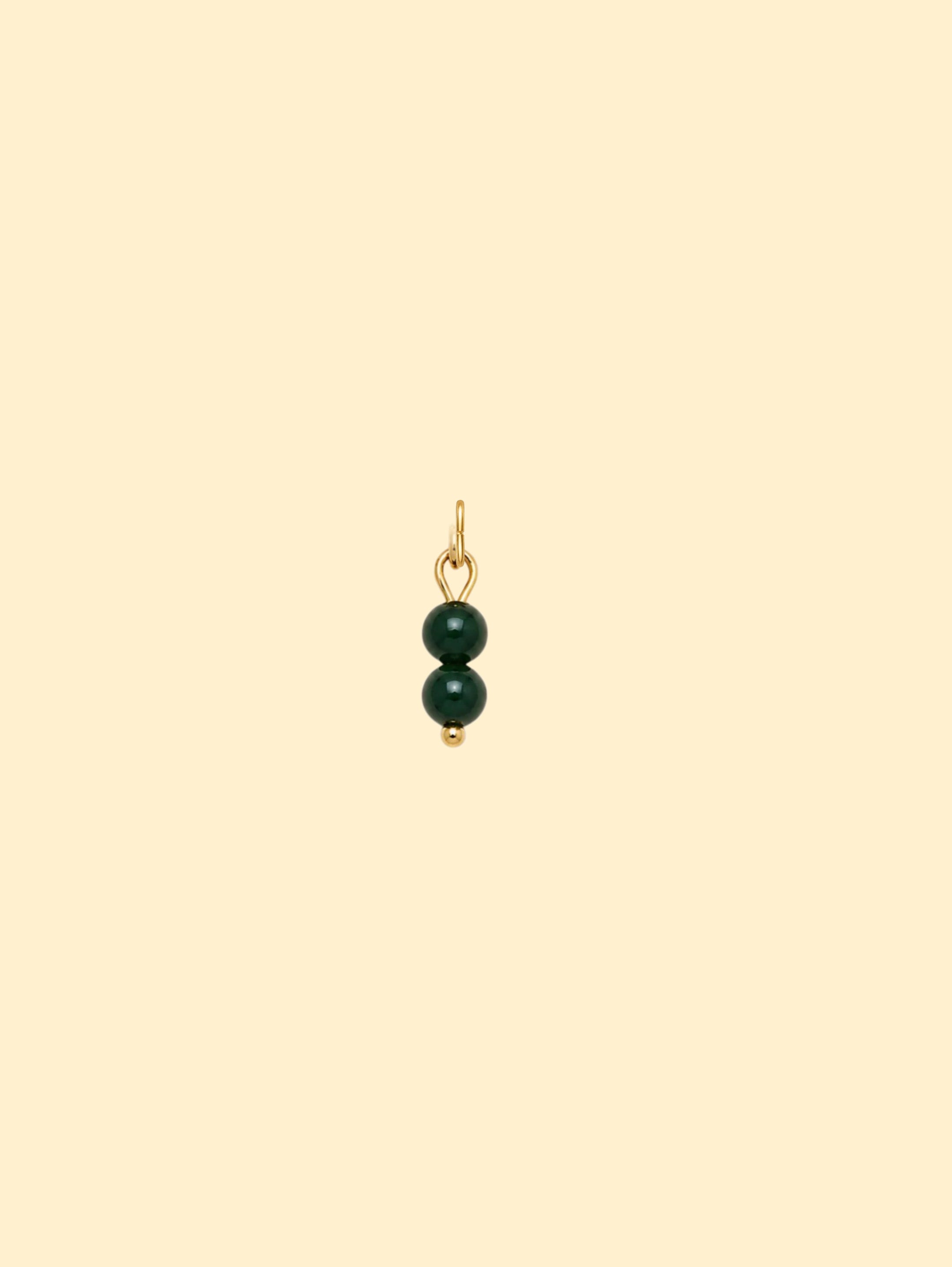 Dark Green Double Bead Charm (Interchangeable)