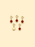 Red Crystal Charm 18K Gold Plated Stainless Steel