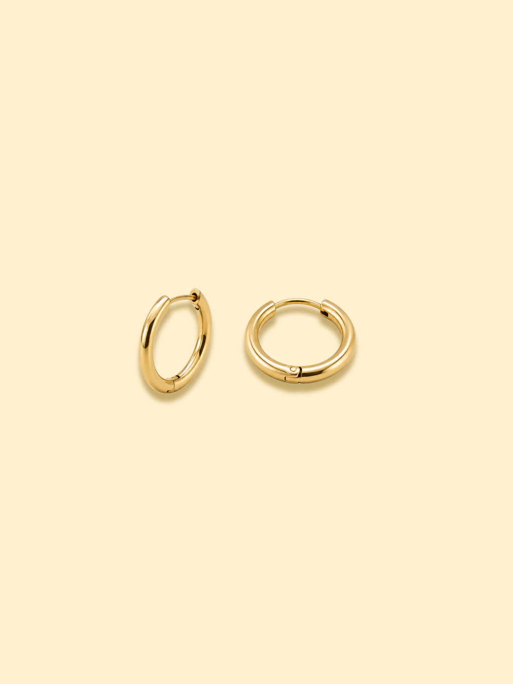 18K Gold Plated Mini Hoop Earrings (Compatible with clip-on charms)