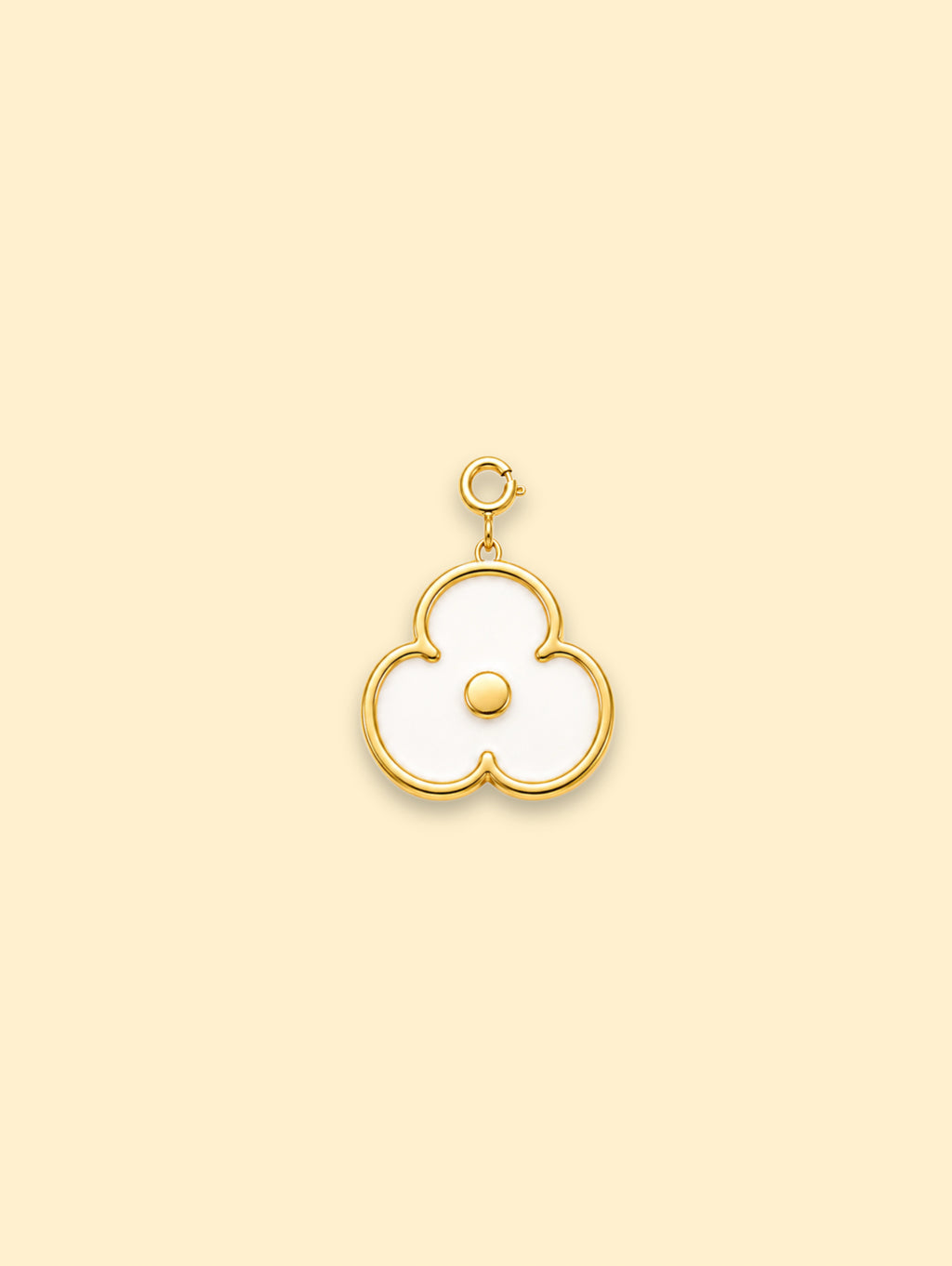 White Flower Charm (Interchangeable) – 18K Gold Plated Stainless Steel