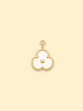 White Flower Charm (Interchangeable) – 18K Gold Plated Stainless Steel