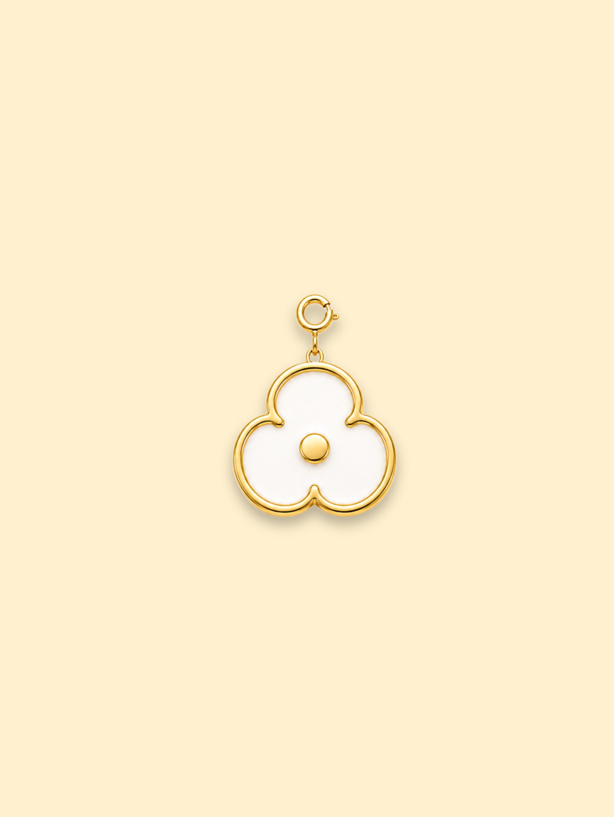 White Flower Charm (Interchangeable) – 18K Gold Plated Stainless Steel
