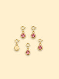 Pink Crystal Charm | 18K Gold Plated Stainless Steel