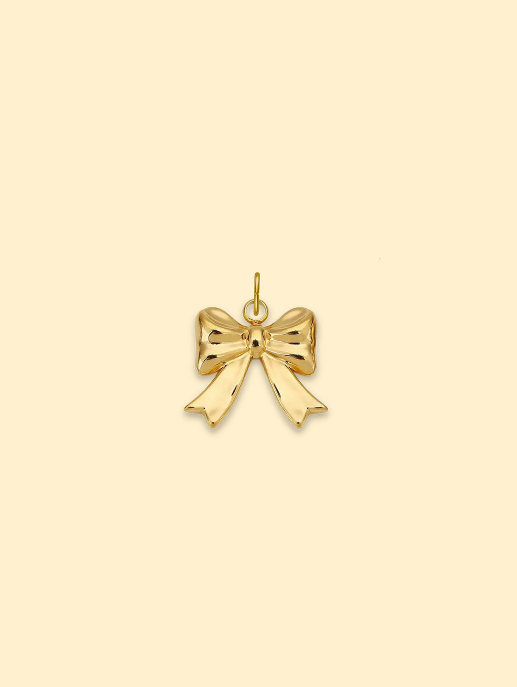 Bow Ribbon Charm Pendant 18K Gold Plated Stainless Steel