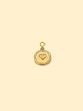 18K Gold Plated Heart Coin Charm Pendant Stainless Steel Anti Tarnish
