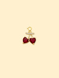 Double Cherry Charm Pendant 14k Gold Plated Copper