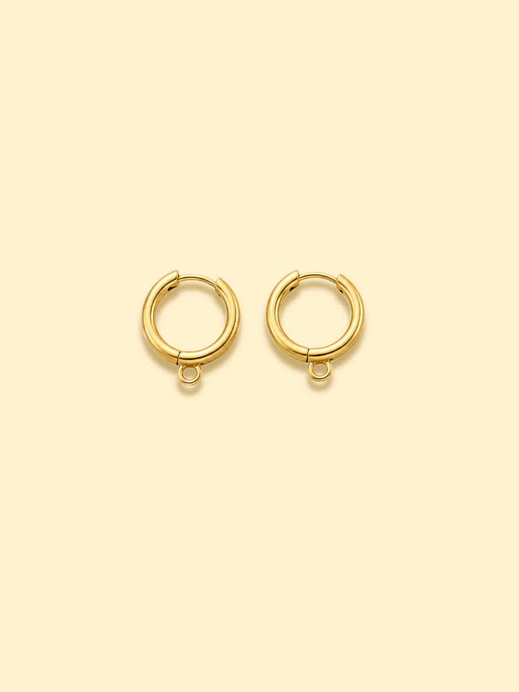 18K Gold Plated Charm Hoop Earrings