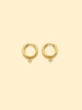 18K Gold Plated Charm Hoop Earrings