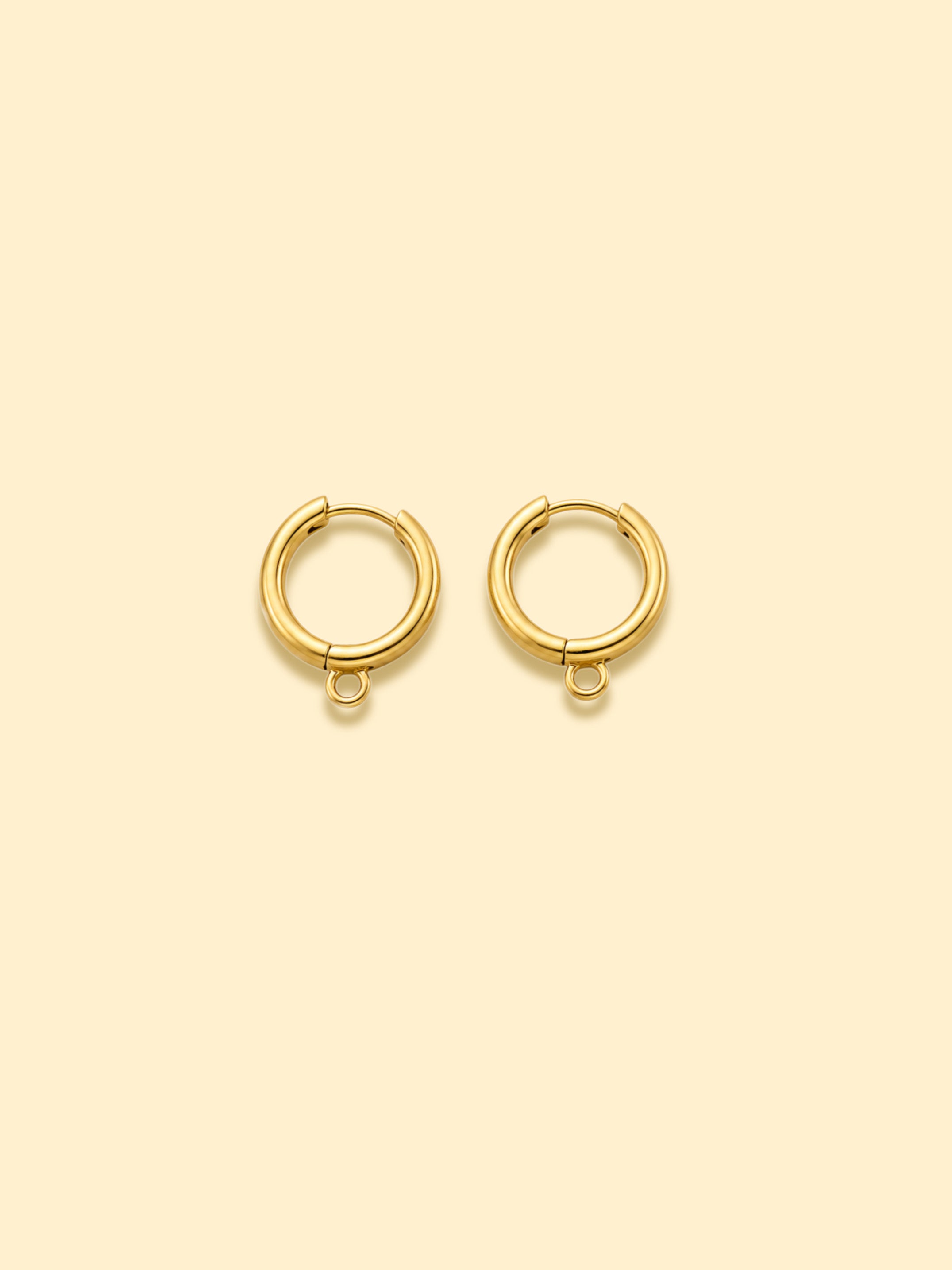 18K Gold Plated Charm Hoop Earrings