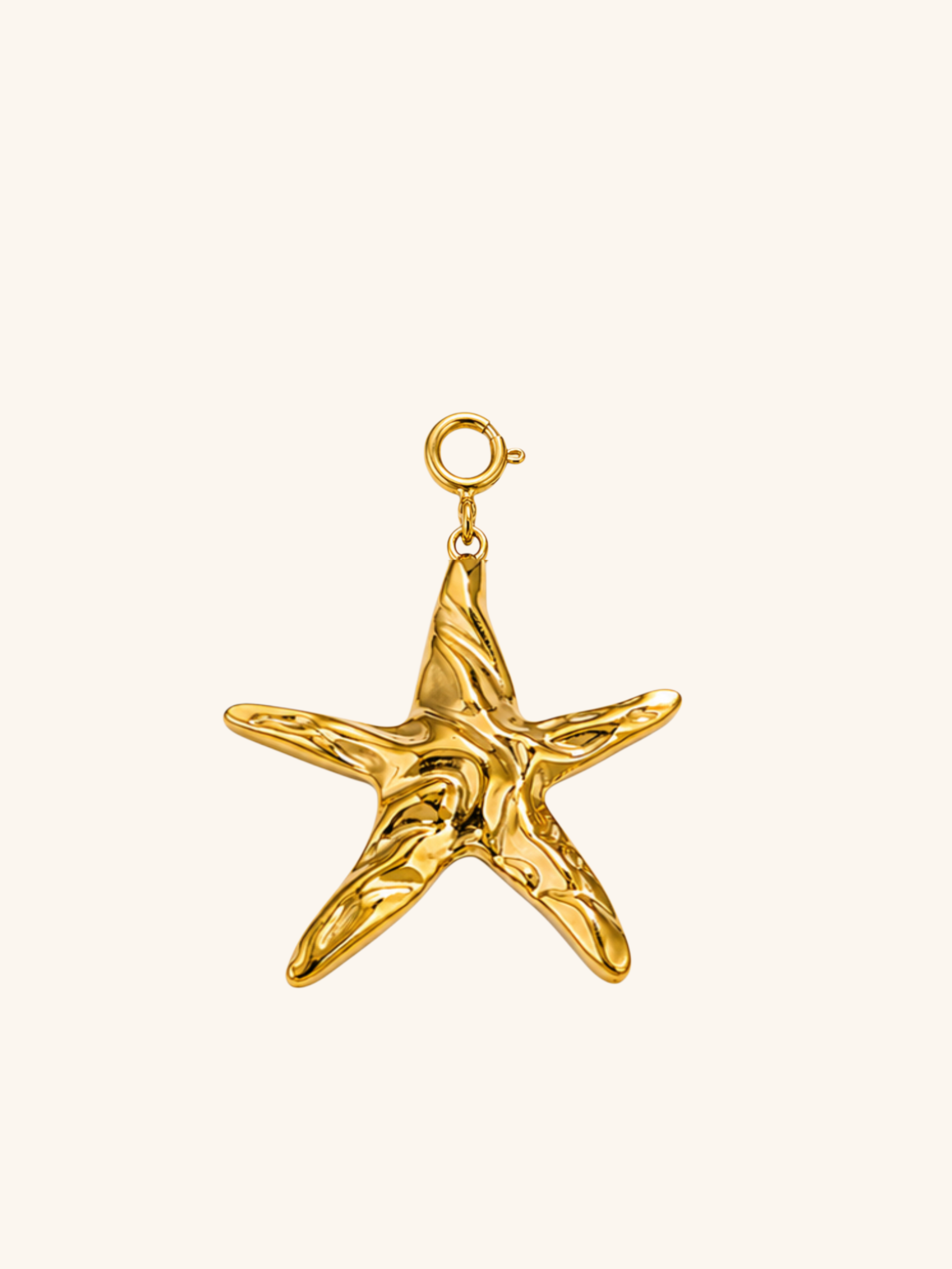 Sculpted Starfish Charm (Interchangeable) – 18K Gold Plated Stainless Steel