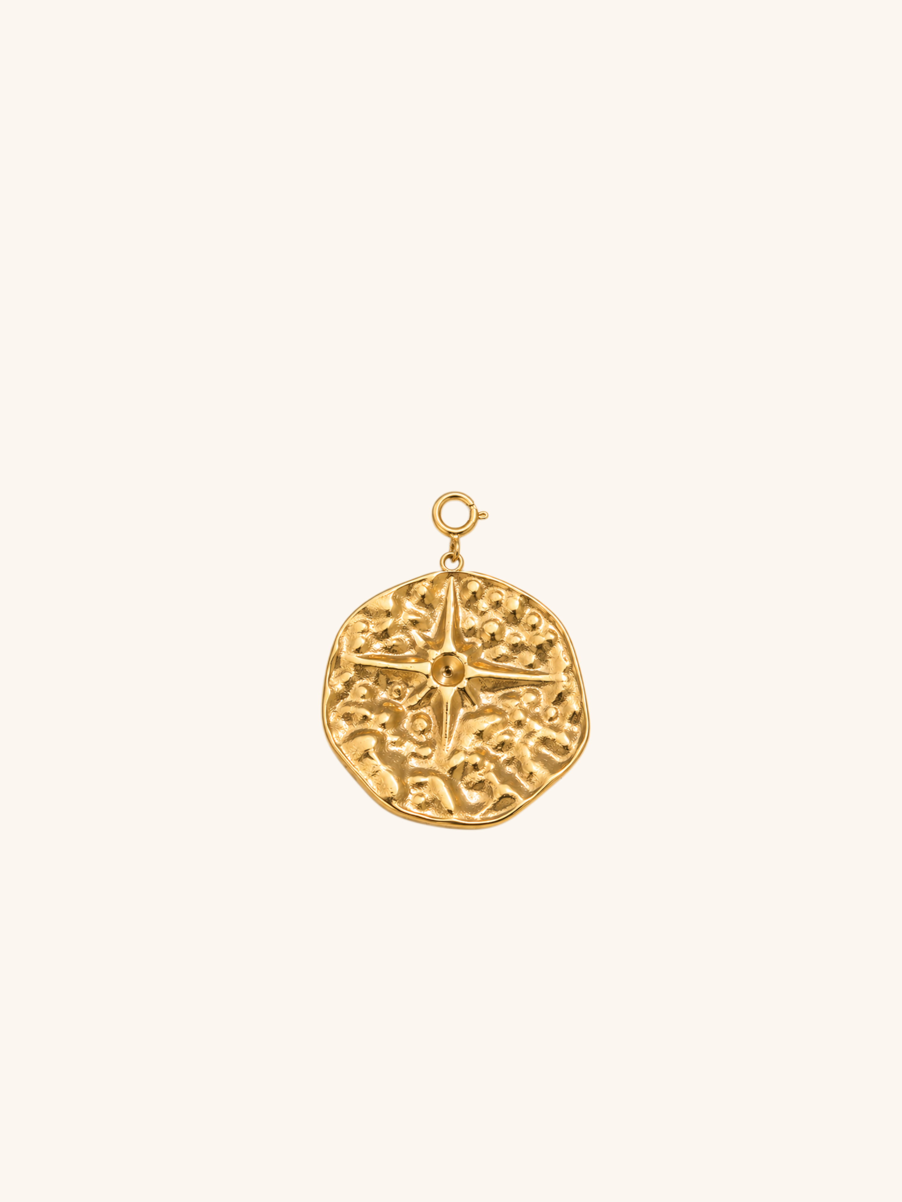 Compass Coin Charm (Interchangeable) – 18K Gold Plated Stainless Steel