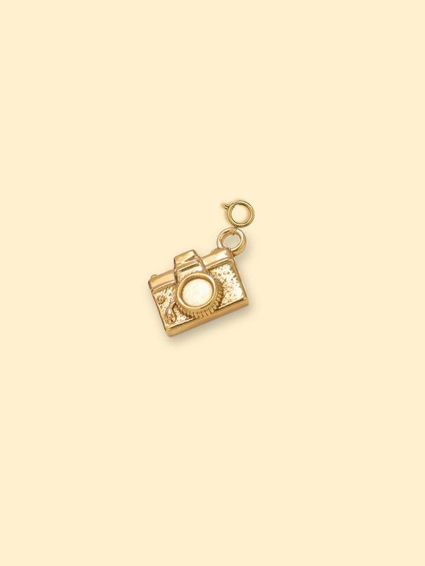 Vintage Camera Charm 18K Gold Plated Stainless Steel