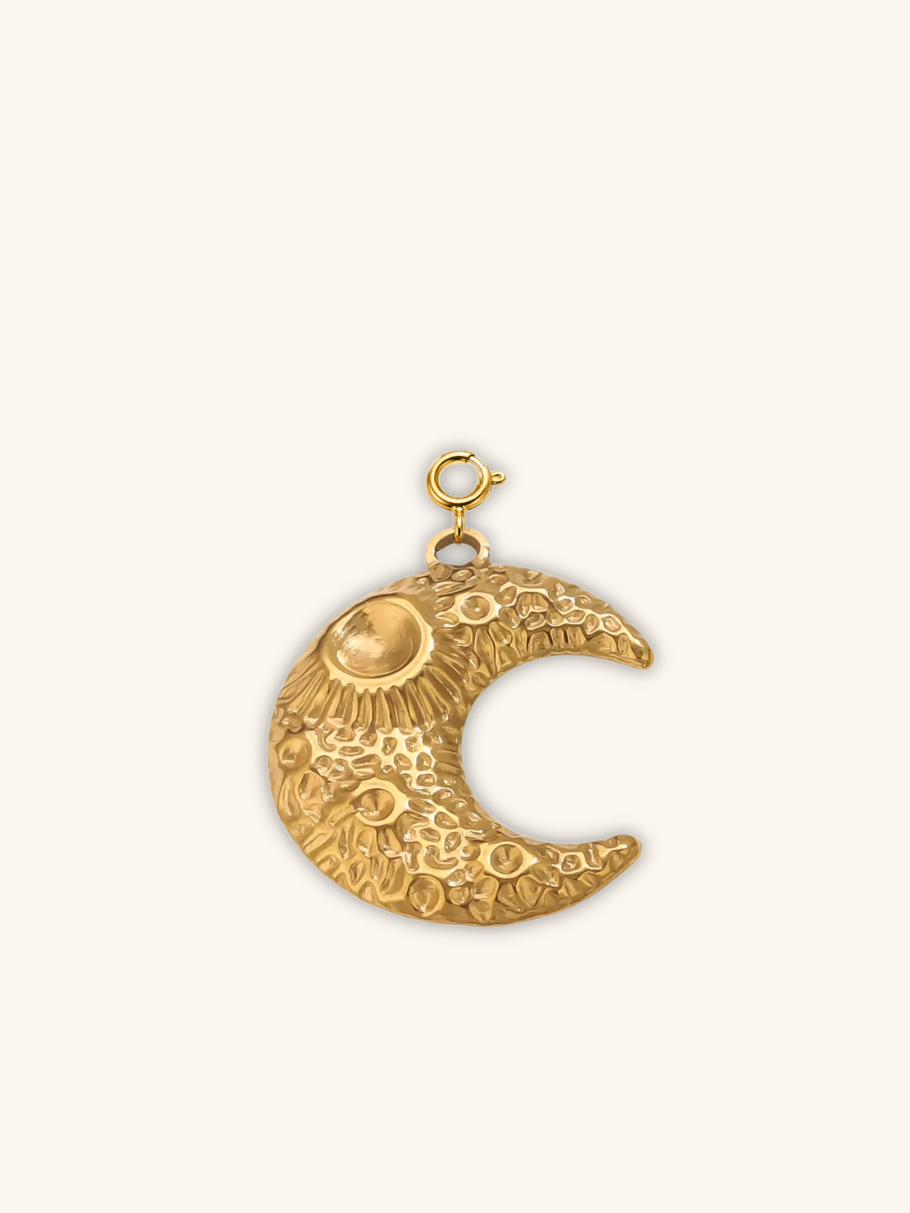 Gold Crescent Moon Charm (Interchangeable) – 18K Gold Plated Stainless Steel