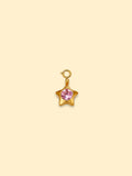 Pink Crystal Star Charm Pendant | 18K Gold Plated Stainless Steel