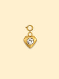 Crystal Diamond Heart Charm 18K Gold Plated Stainless Steel