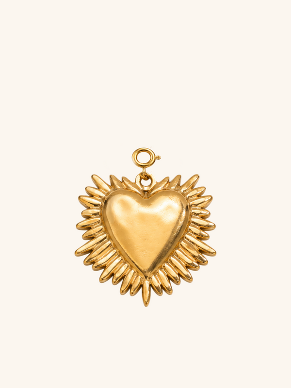 Radiant Heart Charm (Interchangeable) – 18K Gold Plated Stainless Steel