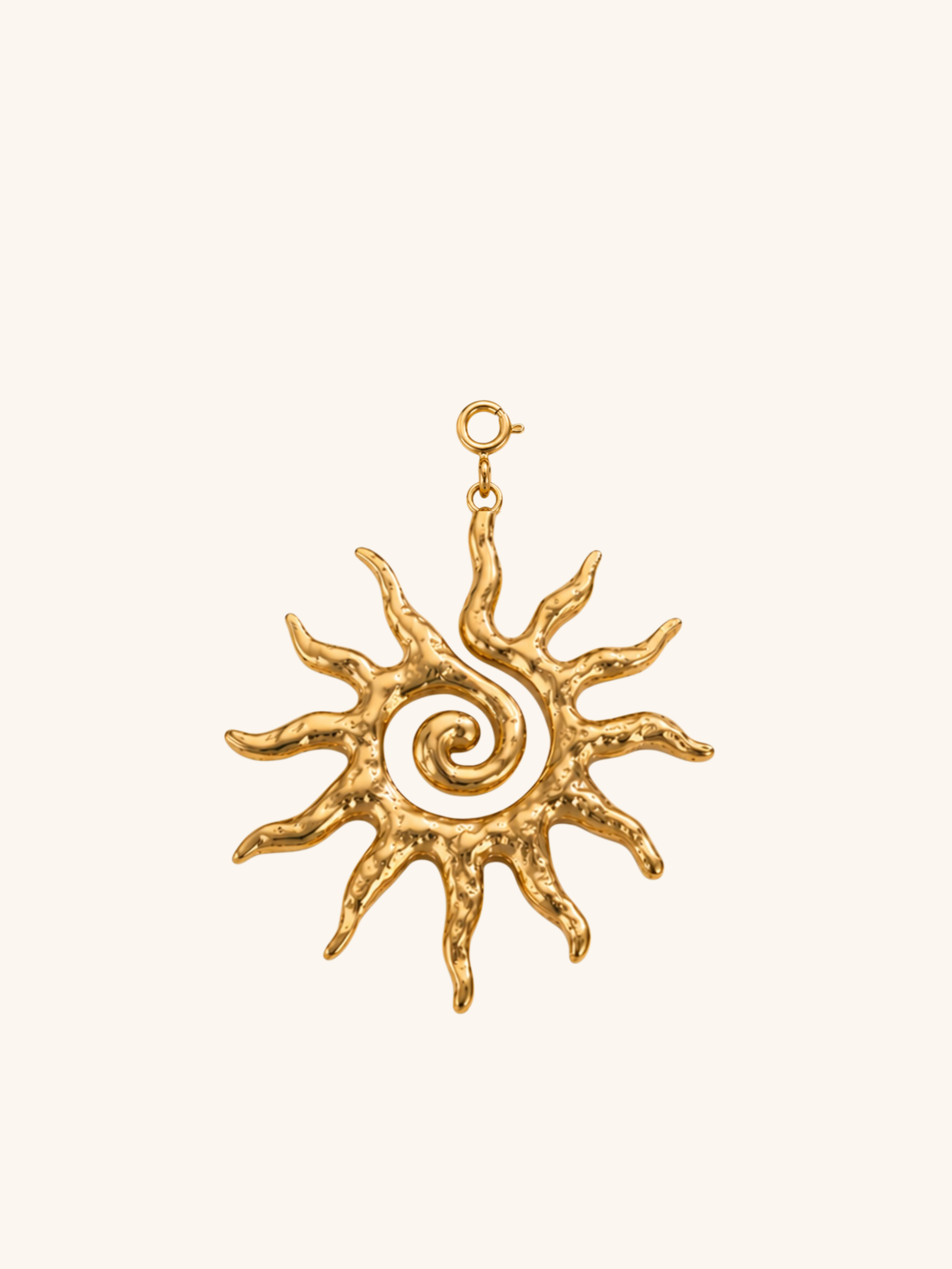 Spiral Sun Charm (Interchangeable) – 18K Gold Plated Stainless Steel