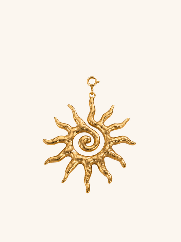 Spiral Sun Charm (Interchangeable) – 18K Gold Plated Stainless Steel