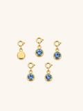 Blue Crystal Charm (1 Charm)  (Interchangeable) – 18K Gold Plated Stainless Steel