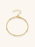 18K Gold Plated Snake Chain Bead Bracelet