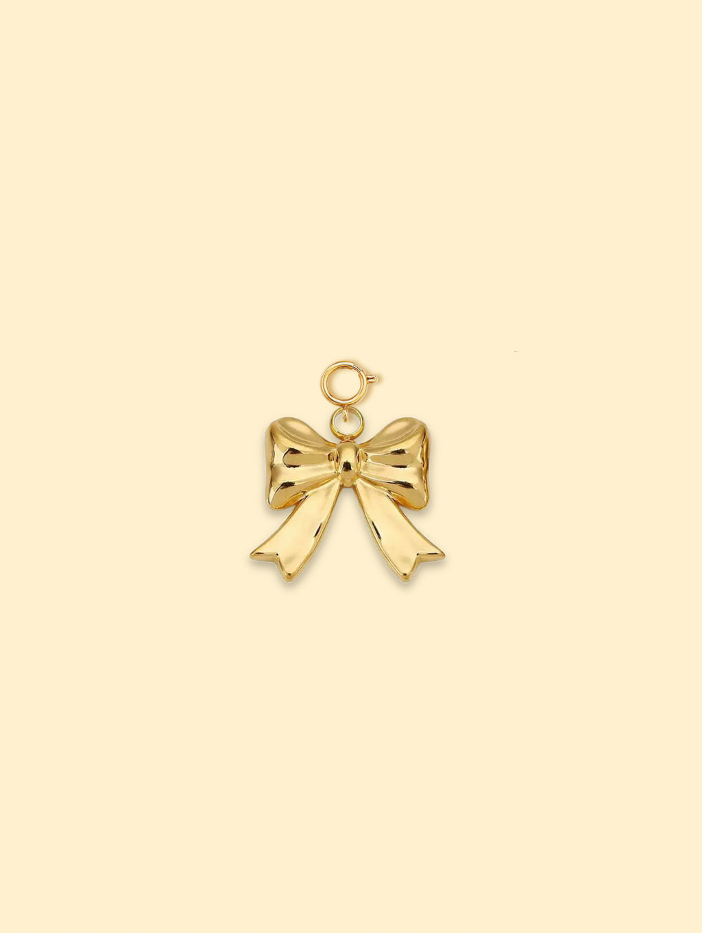 Bow Ribbon Charm Pendant 18K Gold Plated Stainless Steel