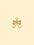 Bow Ribbon Charm Pendant 18K Gold Plated Stainless Steel