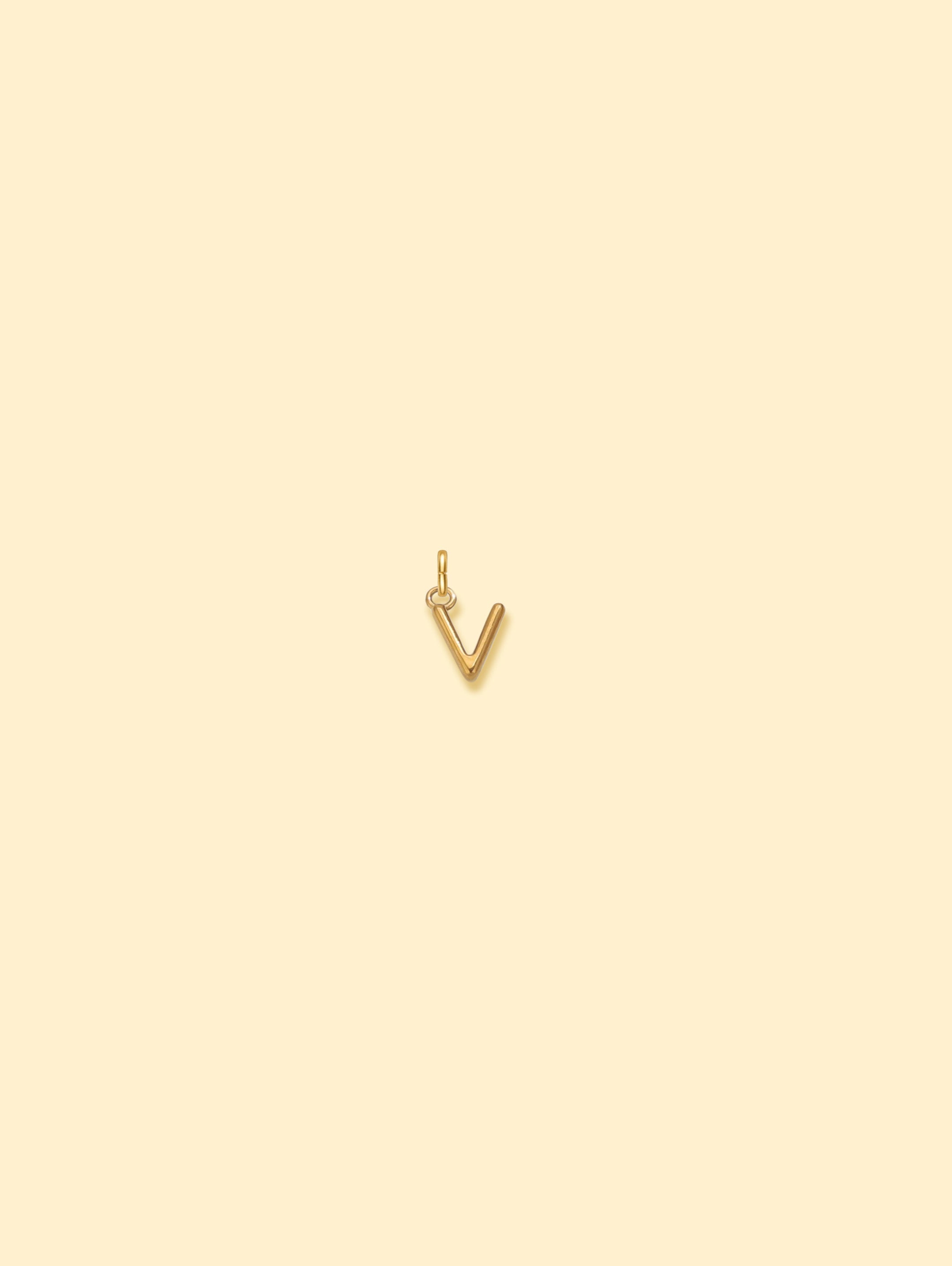 Alphabet Charm Pendant 18K Gold Plated Stainless Steel
