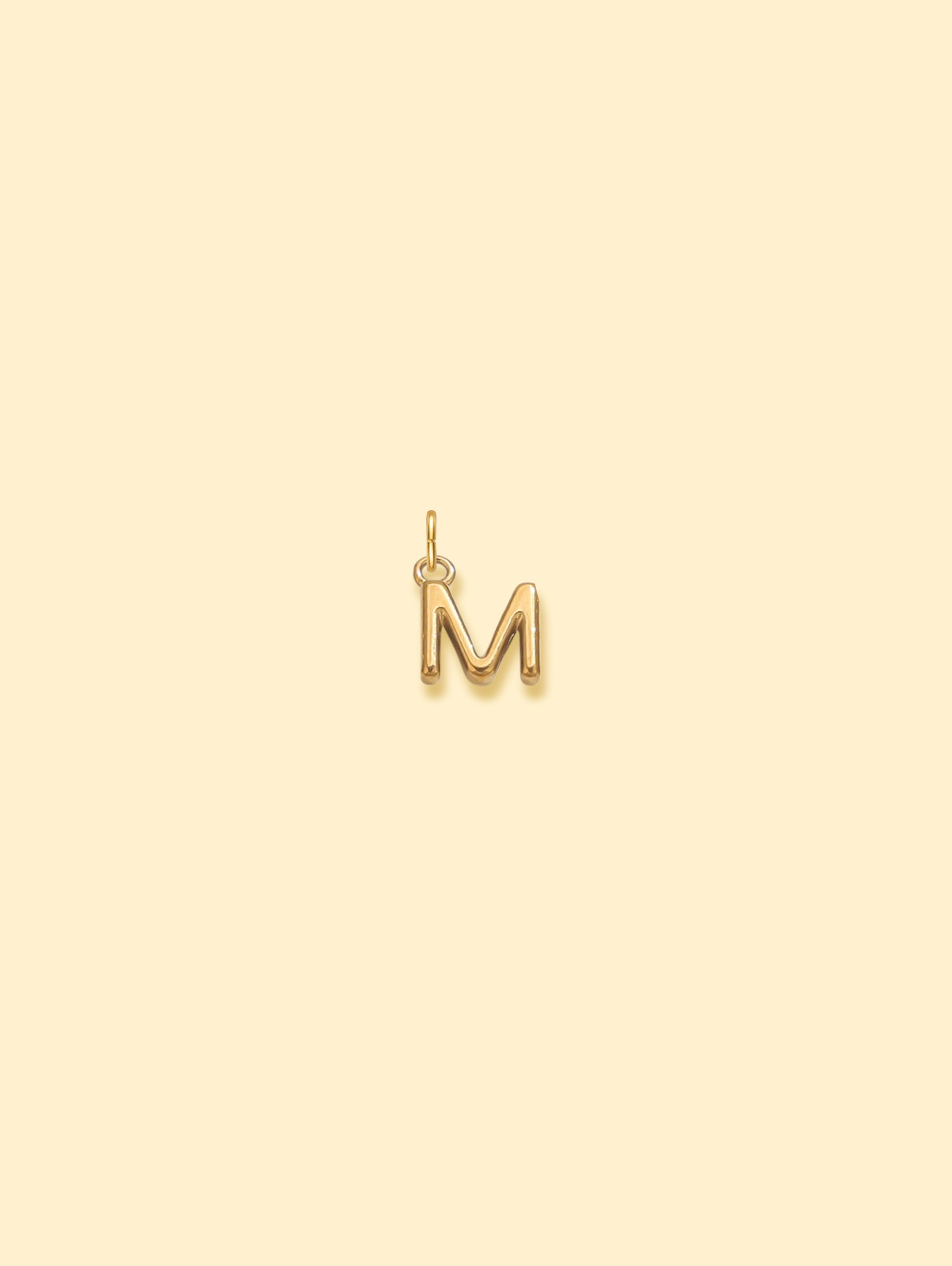 Alphabet Charm Pendant 18K Gold Plated Stainless Steel