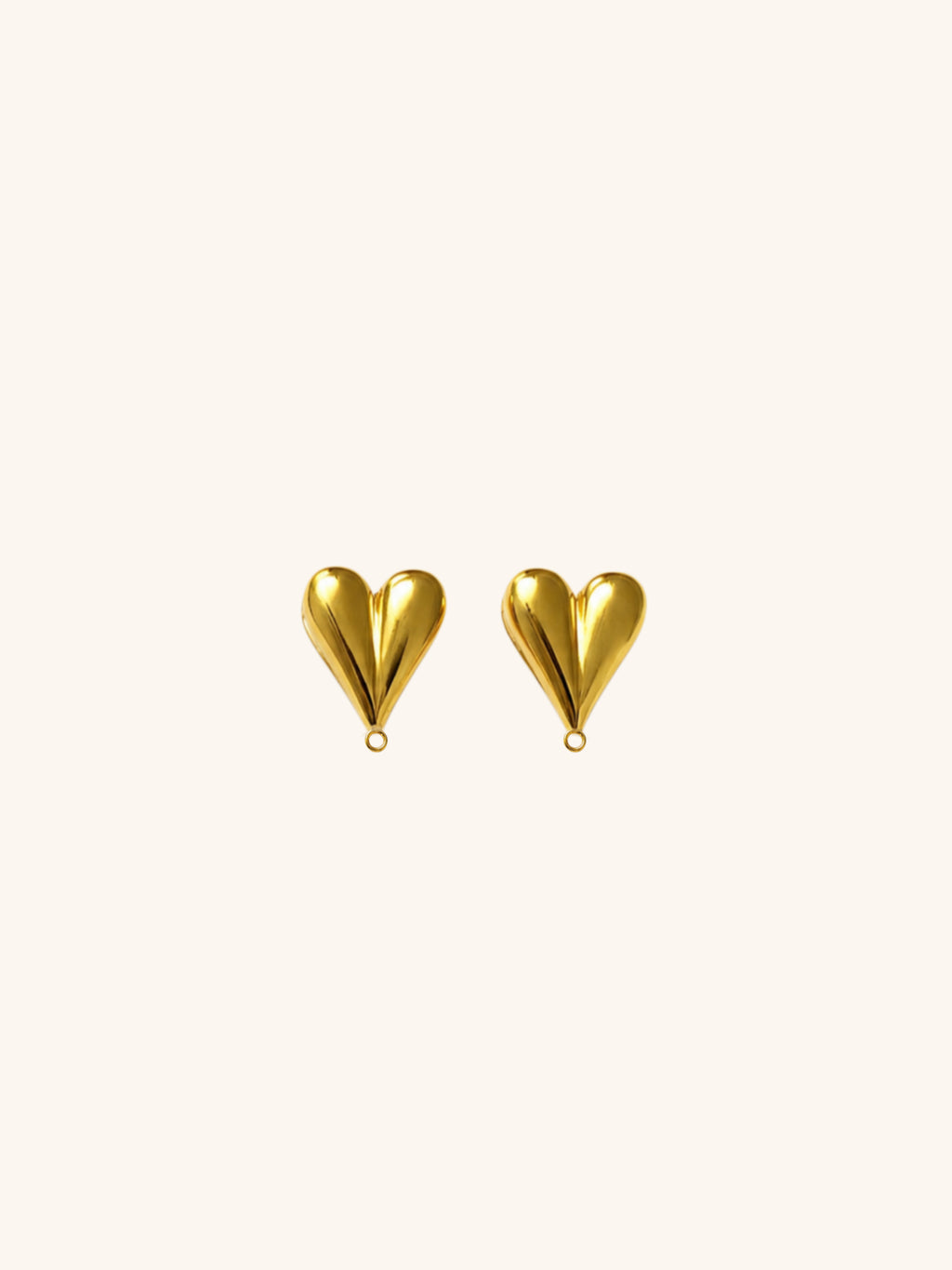 18K Gold Plated Heart Charm Connector