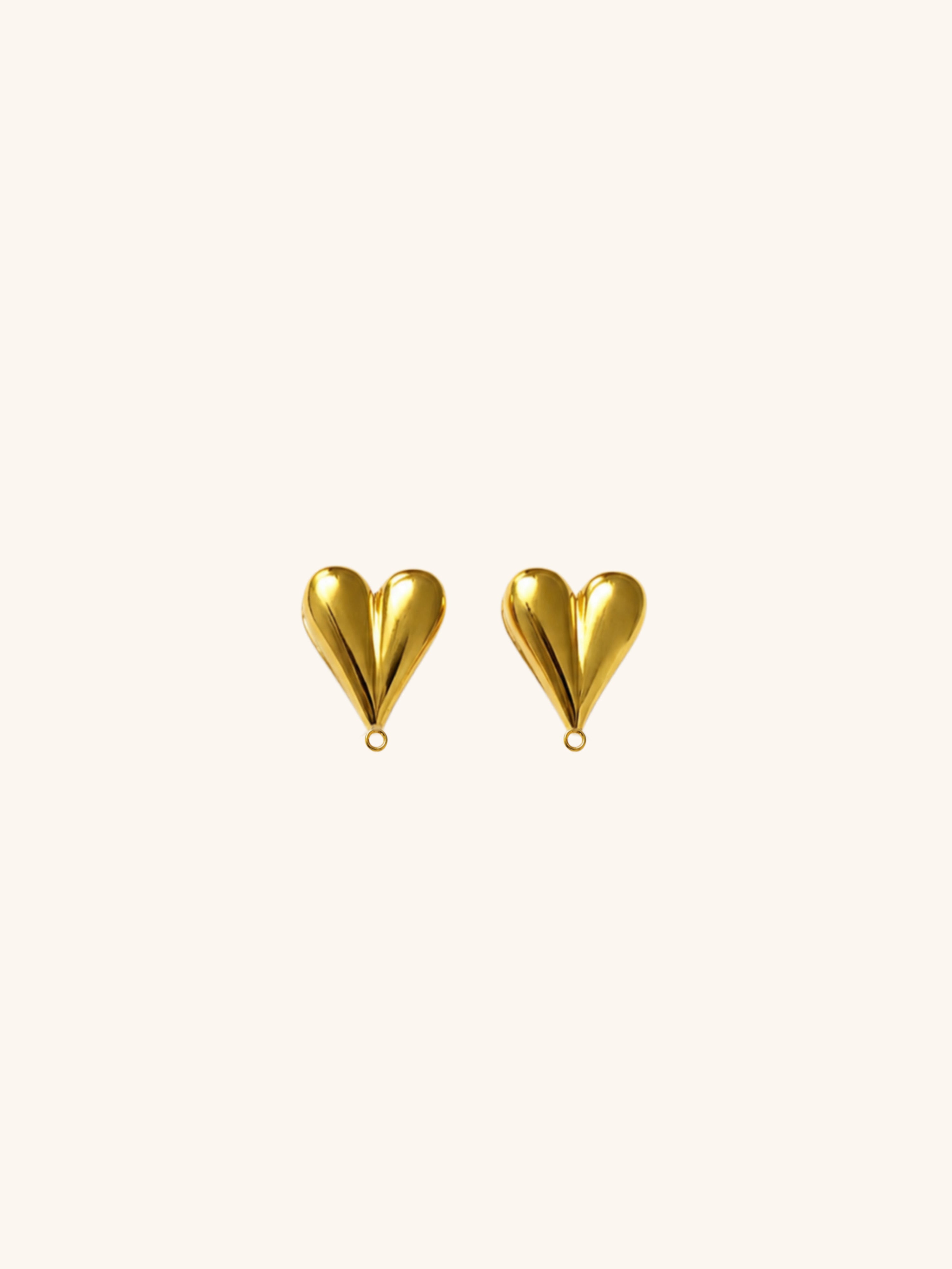 18K Gold Plated Heart Charm Connector