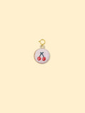 Cherry Oval Charm Pendant 14K Gold Plated Alloy.