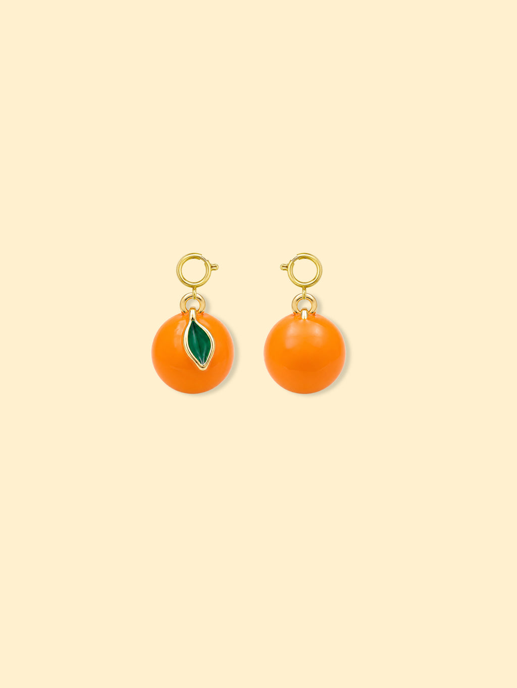 Orange Fruit Charm Pendant 14K Gold Plated Alloy