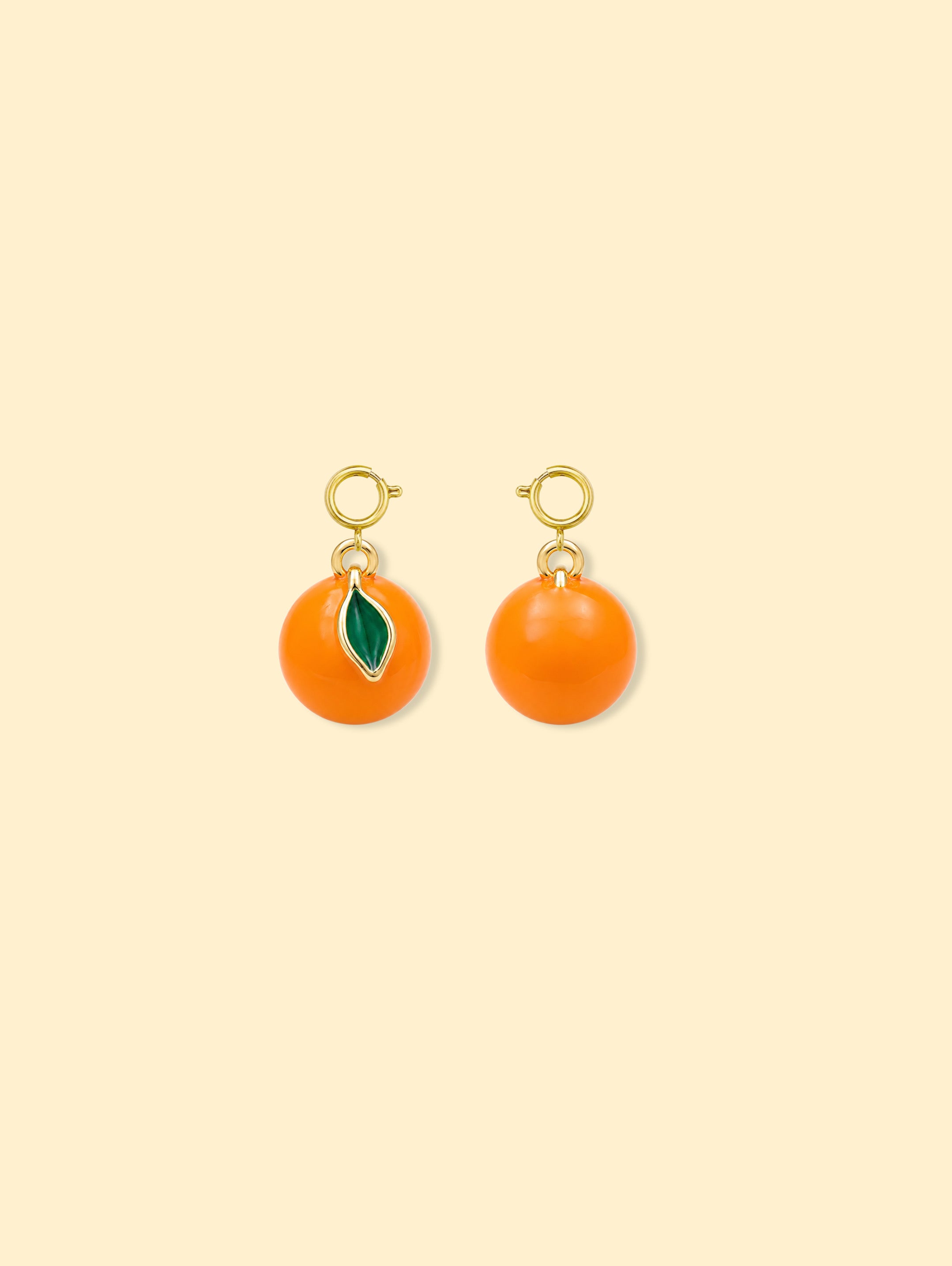 Orange Fruit Charm Pendant 14K Gold Plated Alloy