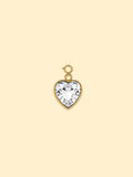 Crystal Heart Charm 18K Gold Plated Stainless Steel