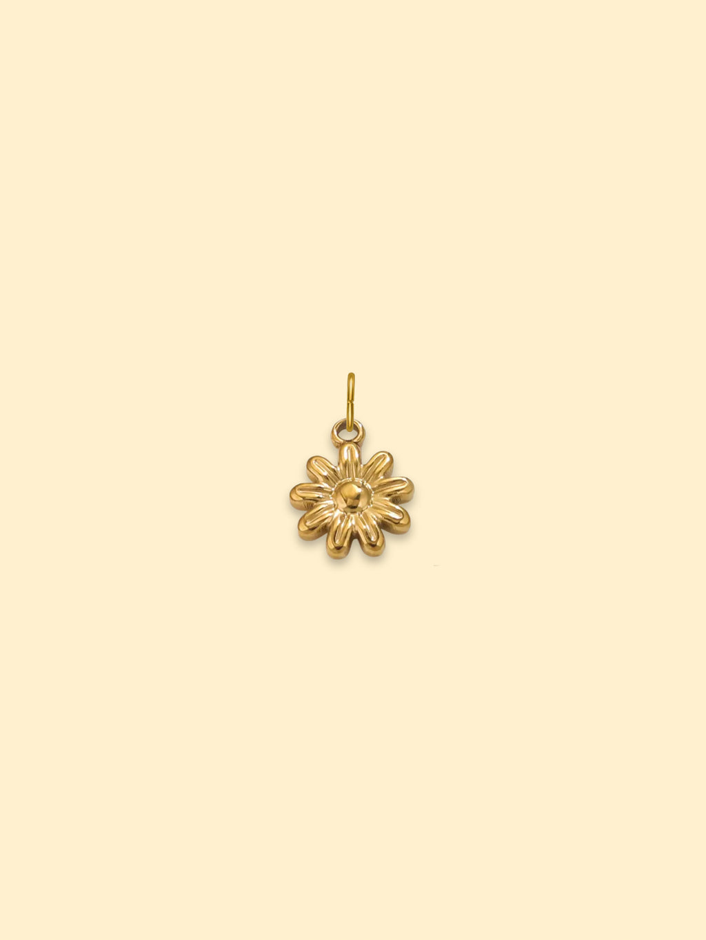 Floral Daisy Charm Pendant 18K Gold Plated Stainless Steel