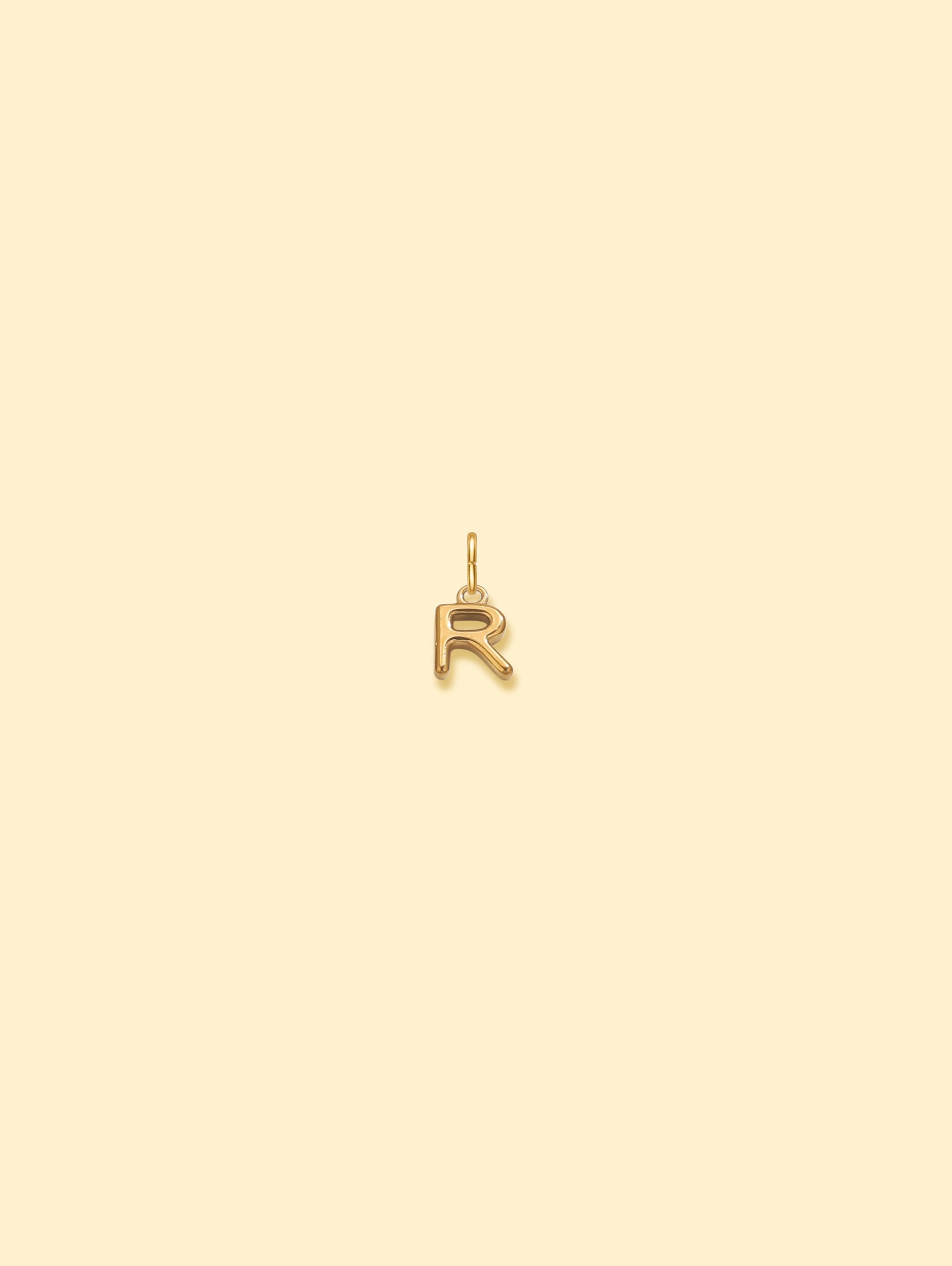 Alphabet Charm Pendant 18K Gold Plated Stainless Steel
