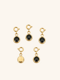 Black Crystal Charm (Interchangeable) – 18K Gold Plated Stainless Steel
