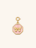 Pink Butterfly Charm (Interchangeable) – 18K Gold Plated Stainless Steel