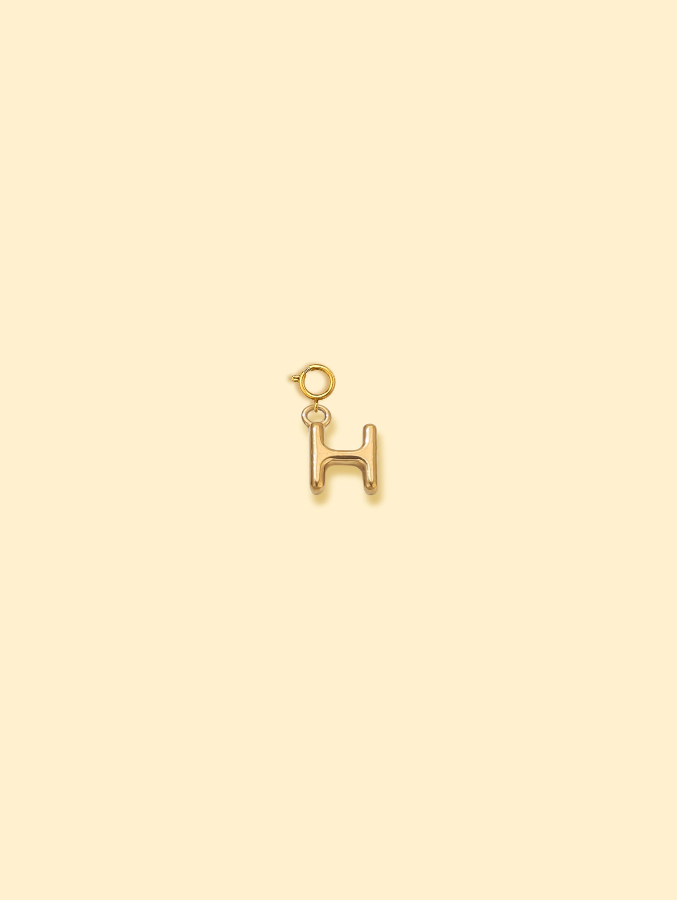 Alphabet Charm Pendant 18K Gold Plated Stainless Steel