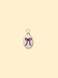 Ribbon Oval Charm Pendant 14K Gold Plated Alloy