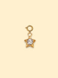Crystal Star Charm 18K Gold Plated Stainless Steel